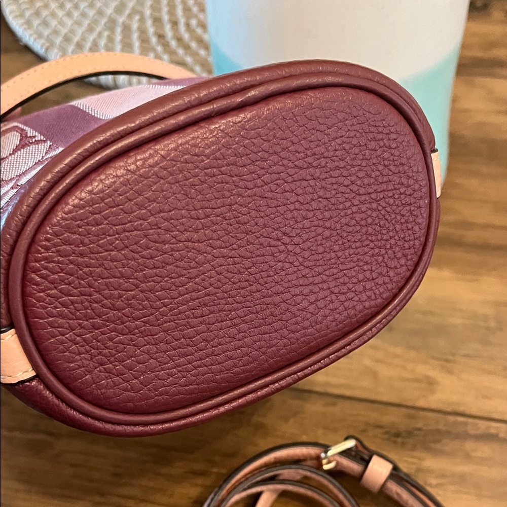 Coach Burgundy and Cream Mini Bag - Picture 9 of 16
